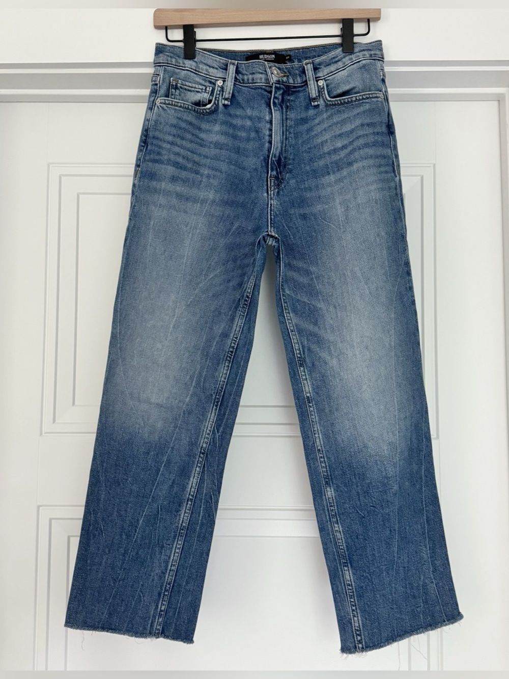 Hudson Remi High Rise Straight Medium Wash Jeans, Size 27